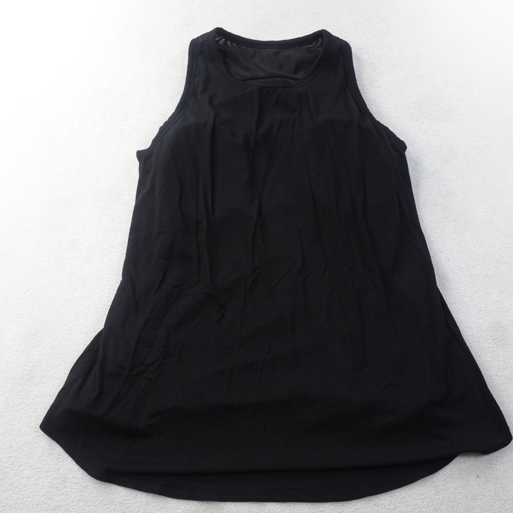 SheBird Tank Top Womens Size 5 Black Built In Bra Modal Stretch Longline